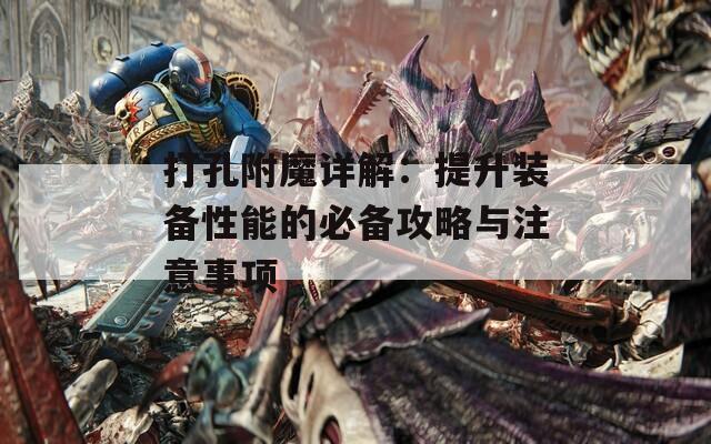 打孔附魔詳解：提升裝備性能的必備攻略與注意事項