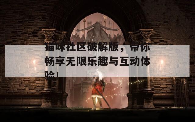 貓咪社區(qū)破解版，帶你暢享無(wú)限樂(lè)趣與互動(dòng)體驗(yàn)！