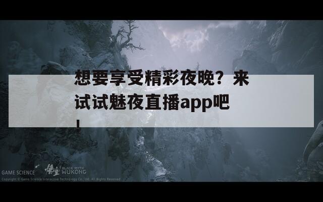 想要享受精彩夜晚？來試試魅夜直播app吧！