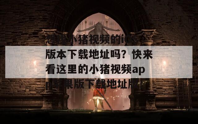 想找小豬視頻的iOS版本下載地址嗎？快來看這里的小豬視頻app蘋果版下載地址版！