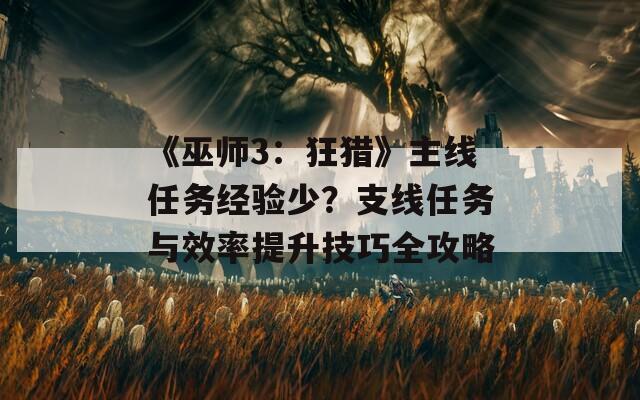 《巫師3：狂獵》主線任務(wù)經(jīng)驗(yàn)少？支線任務(wù)與效率提升技巧全攻略