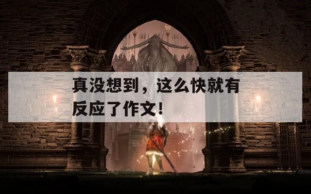 真沒(méi)想到，這么快就有反應(yīng)了作文！
