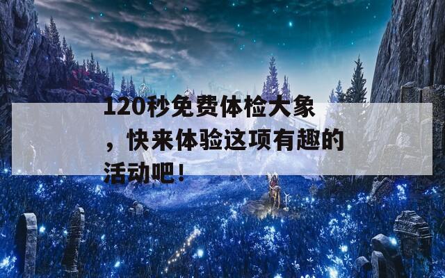 120秒免費(fèi)體檢大象，快來體驗這項有趣的活動吧！