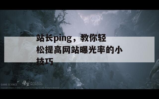 站長(zhǎng)ping，教你輕松提高網(wǎng)站曝光率的小技巧
