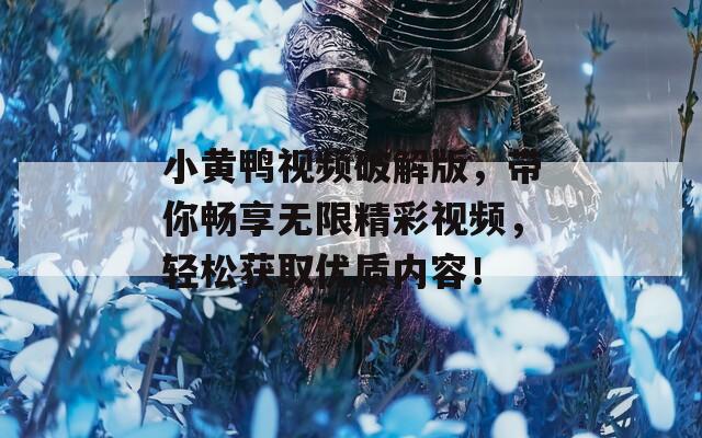 小黃鴨視頻破解版，帶你暢享無限精彩視頻，輕松獲取優(yōu)質(zhì)內(nèi)容！