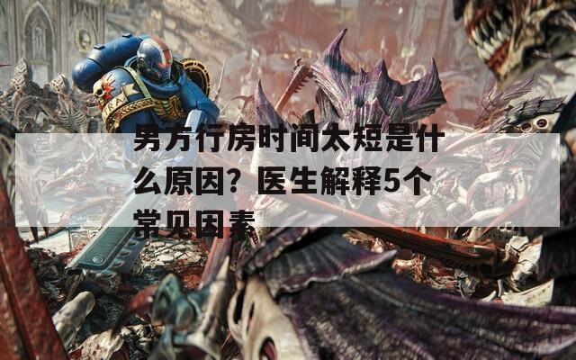 男方行房時間太短是什么原因？醫(yī)生解釋5個常見因素