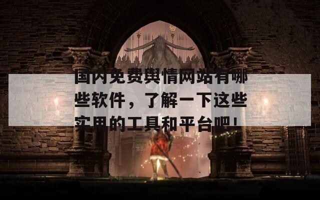 國(guó)內(nèi)免費(fèi)輿情網(wǎng)站有哪些軟件，了解一下這些實(shí)用的工具和平臺(tái)吧！