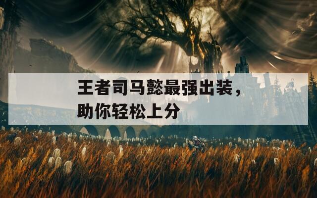 王者司馬懿最強(qiáng)出裝，助你輕松上分