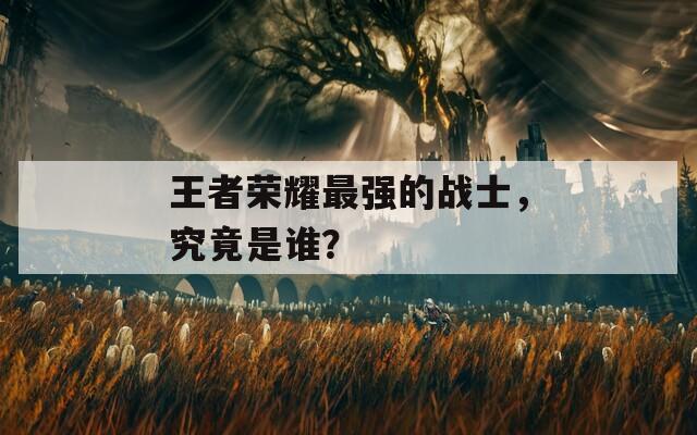 王者榮耀最強(qiáng)的戰(zhàn)士，究竟是誰？