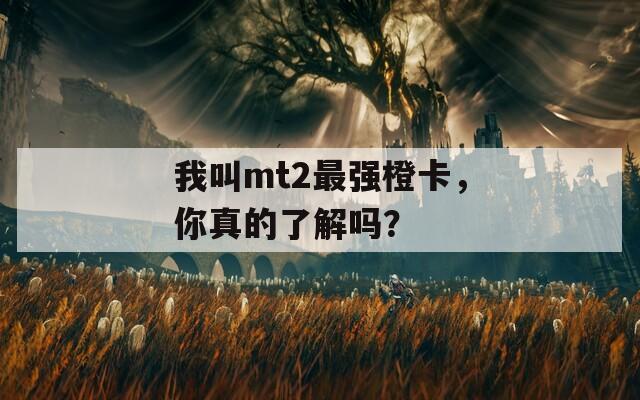 我叫mt2最強橙卡，你真的了解嗎？
