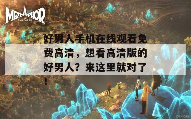 好男人手機在線觀看免費高清，想看高清版的好男人？來這里就對了！