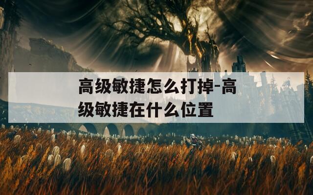 高級敏捷怎么打掉-高級敏捷在什么位置