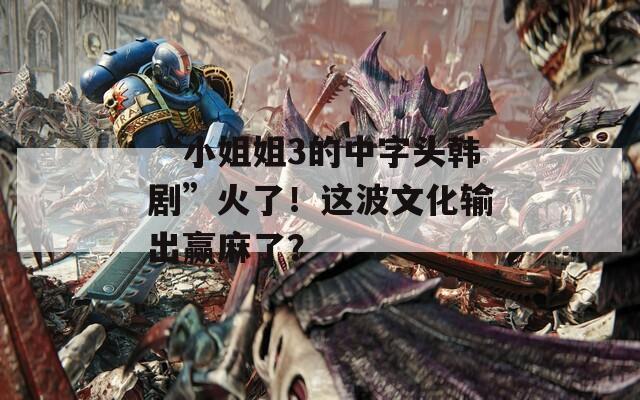 “小姐姐3的中字頭韓劇”火了！這波文化輸出贏麻了？