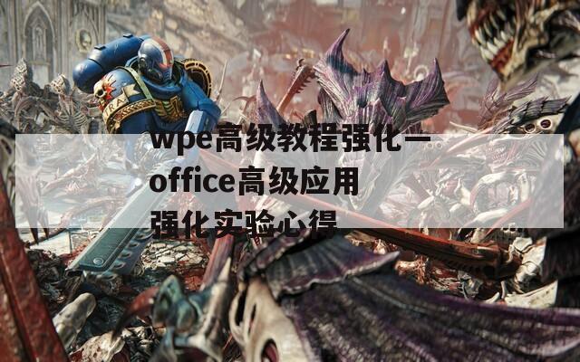 wpe高級(jí)教程強(qiáng)化—office高級(jí)應(yīng)用強(qiáng)化實(shí)驗(yàn)心得