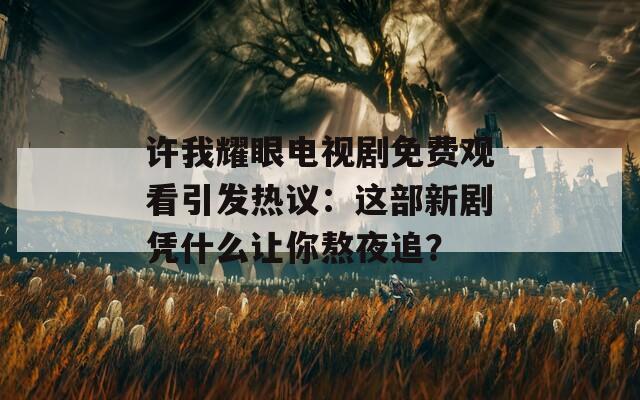 許我耀眼電視劇免費觀看引發(fā)熱議：這部新劇憑什么讓你熬夜追？