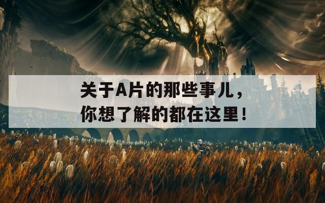 關(guān)于A片的那些事兒，你想了解的都在這里！