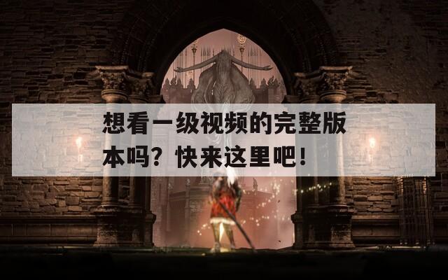 想看一級視頻的完整版本嗎？快來這里吧！