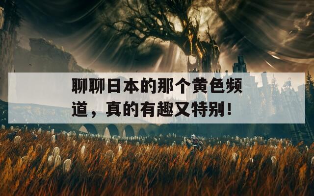 聊聊日本的那個黃色頻道，真的有趣又特別！