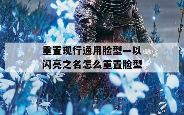 重置現(xiàn)行通用臉型—以閃亮之名怎么重置臉型