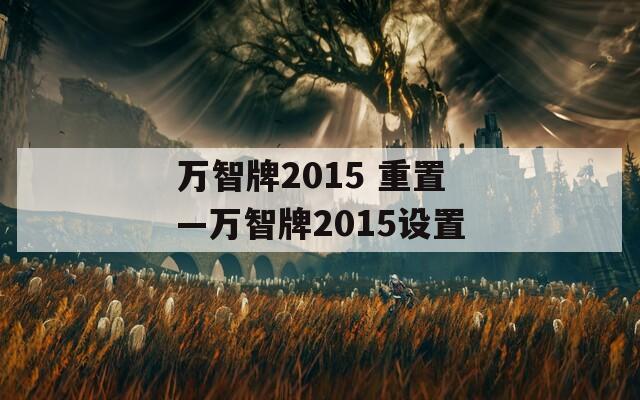 萬智牌2015 重置—萬智牌2015設(shè)置