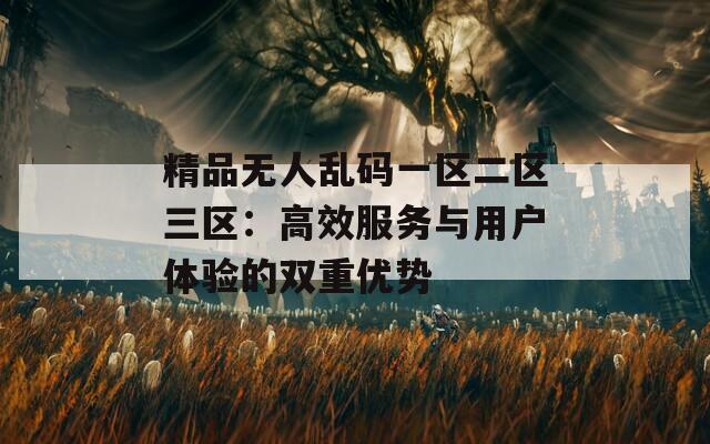 精品無人亂碼一區(qū)二區(qū)三區(qū)：高效服務(wù)與用戶體驗的雙重優(yōu)勢