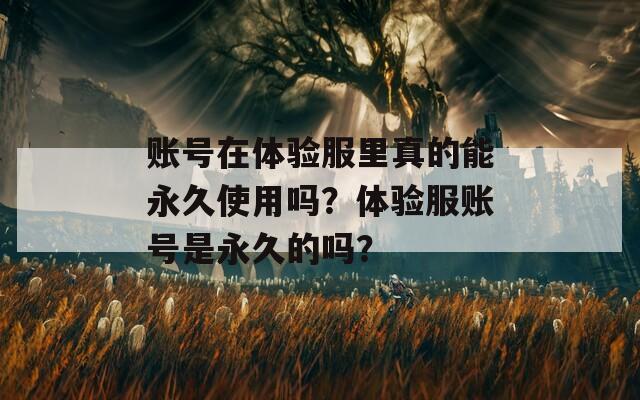 賬號(hào)在體驗(yàn)服里真的能永久使用嗎？體驗(yàn)服賬號(hào)是永久的嗎？