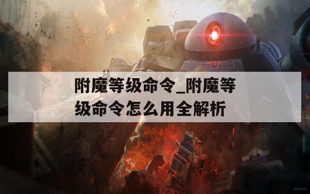 附魔等級(jí)命令_附魔等級(jí)命令怎么用全解析