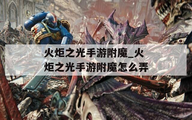 火炬之光手游附魔_火炬之光手游附魔怎么弄