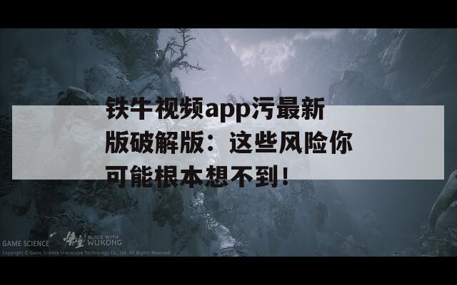鐵牛視頻app污最新版破解版：這些風險你可能根本想不到！