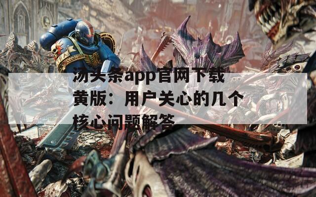 湯頭條app官網下載黃版：用戶關心的幾個核心問題解答