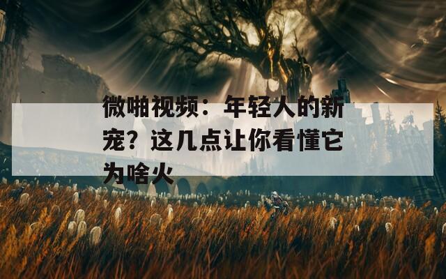 微啪視頻：年輕人的新寵？這幾點(diǎn)讓你看懂它為啥火